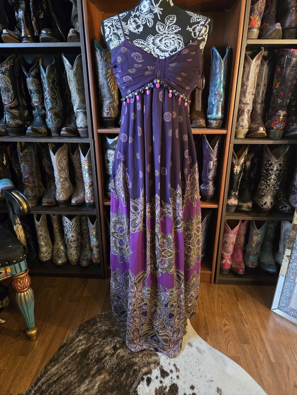 NWT Purple Embellished Long Dress